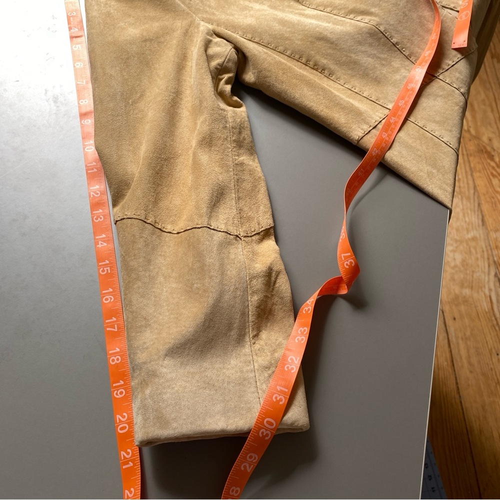 90s Coldwater Creek Leather Suede Trench Coat Women Med Open Front Western Boho - Picture 13 of 15